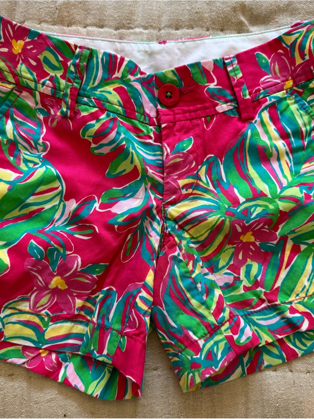 Women's Floral Pink Tropical Print Shorts